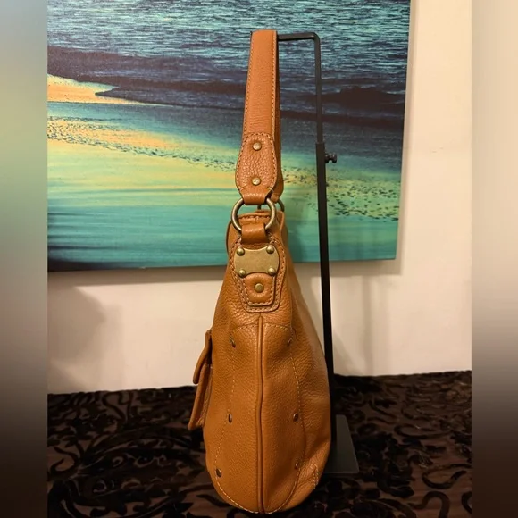 Michael Kors Studded Pebbled Leather Hobo Bag - Picture 3 of 6